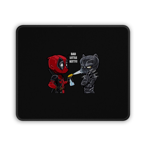 Bad Deadpool And Little Kitty Black Panther Mouse Pad