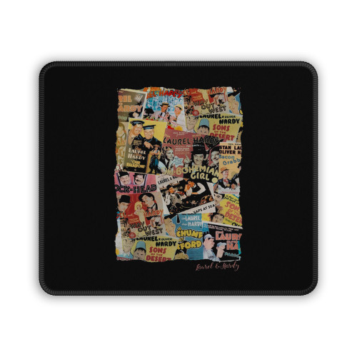 Laurel & Hardy Poster Montage Square Mouse Pad