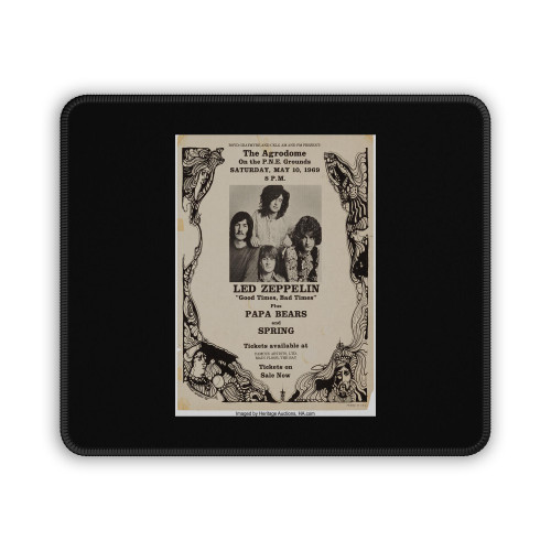 Led Zeppelin Pne Agrodome Concert Flyer 1969 Mouse Pad