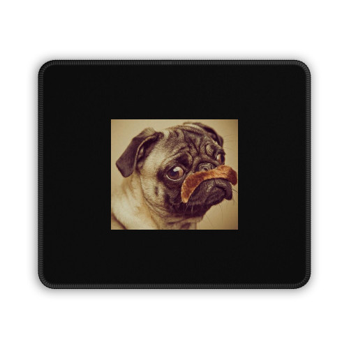 Mustache Dog Pug Funny Animal Mouse Pad