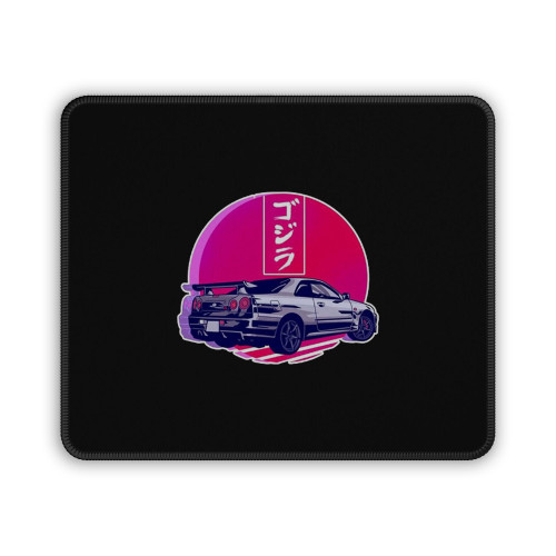 Nissan Skyline Gtr R34 Gojira Sunset Mouse Pad