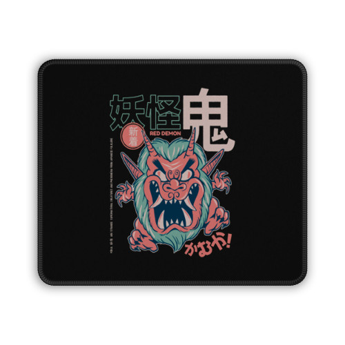 Oni Yokai Japanese Red Demon Mouse Pad