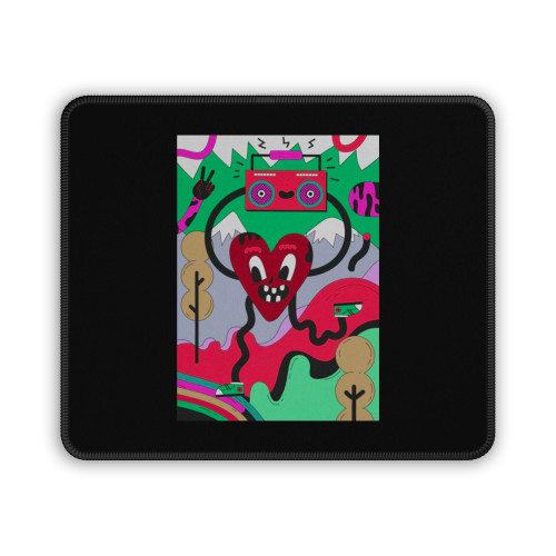 Retro Heart Music Mouse Pad