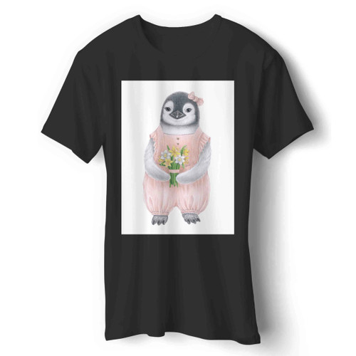 Baby Penguin With Flowers Man's T-Shirt