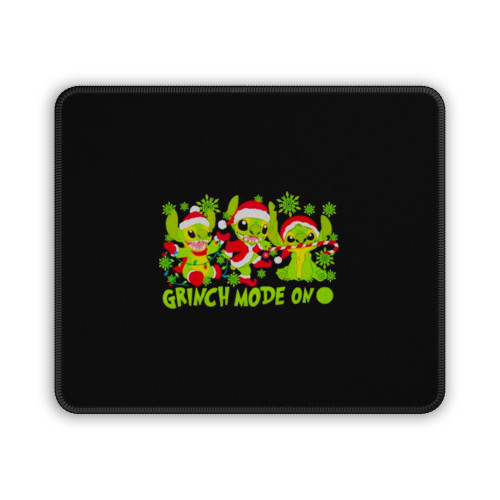 Stitch Parody Grinch Mode On Funny Christmas Mouse Pad