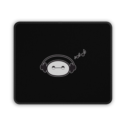 Baymax Listening Music Using Headphones Mouse Pad