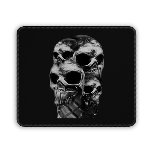 Black Ice Skull Cream Mouse Pad