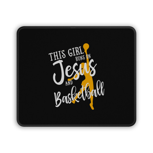 This Girl Runs On Jesus Christian Basketball Mouse Pad