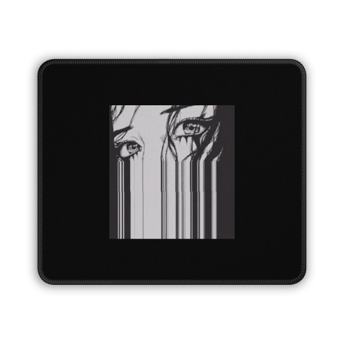 Trippy Anime Eyes Barcode Mouse Pad