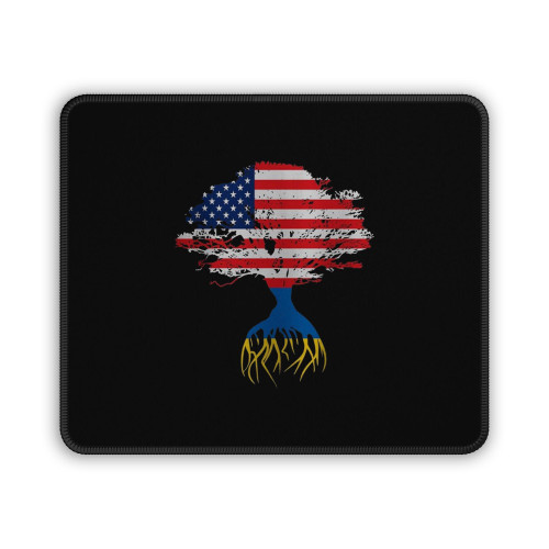 Ukrainian American Flag Roots Symbol Usa Support Mouse Pad