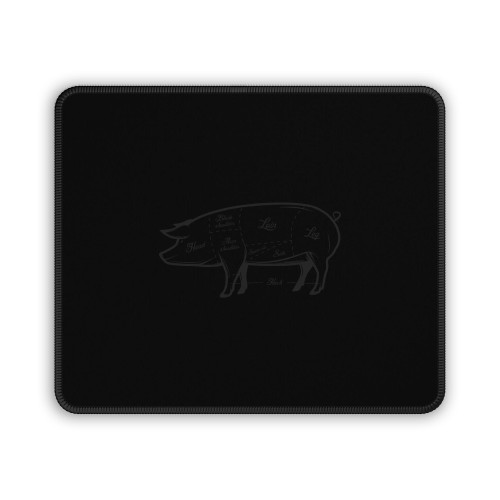 Pig Butchers Diagram On Organic Charcoal Tee Mouse Pad