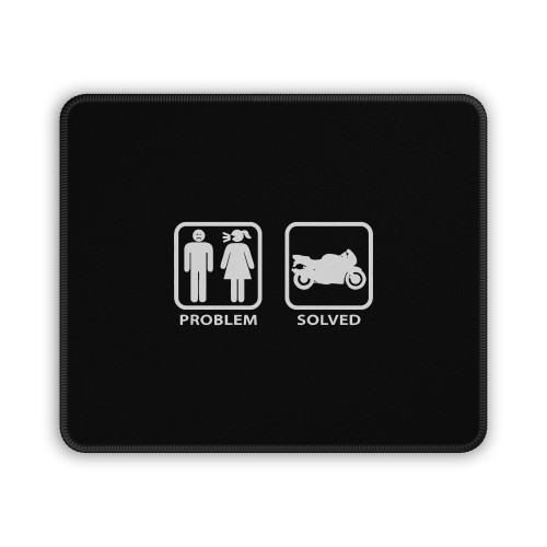 Problem Solved Funny Superbike Motorcycle Biker Mouse Pad