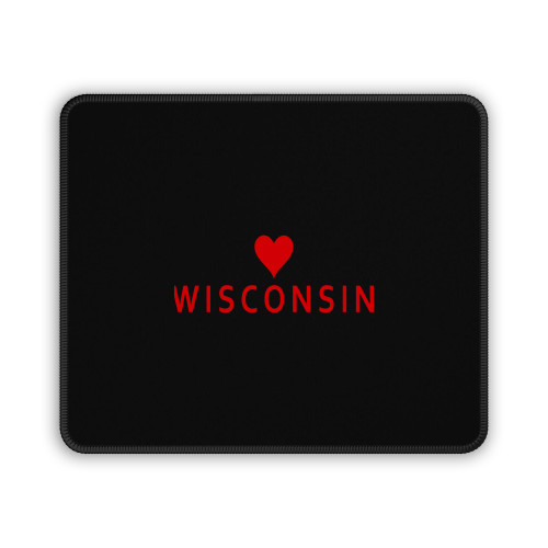 Wisconsin With Heart Love Mouse Pad