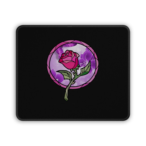 Stained Glass Rose Beauty And The Beast Mouse Pad