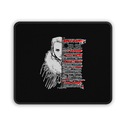 Game Of Thrones Arya Kill List Got Mouse Pad
