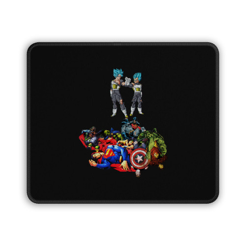 Super Saiyan Blue Goku And Vegeta Beat Justice League Mouse Pad