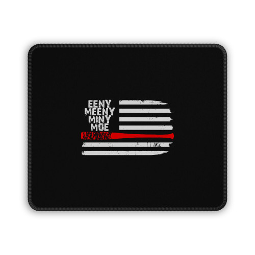 The Walking Dead Negan Lucille Eeny Meeny Art Usa Flag Mouse Pad