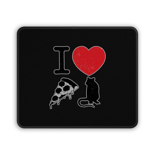 I Love Pizza Rat Mouse Pad