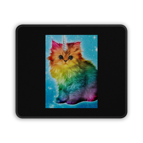 Unicorn Rainbow Cat Kitten Funny Mouse Pad