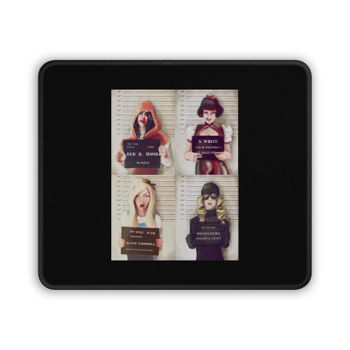 Vintage Alice Snow White Goldilocks Red Riding Hood Mugshot Mouse Pad