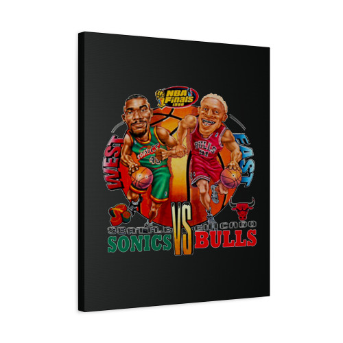 1996 Shawn Kemp Vs Dennis Rodman Sonics Bulls Canvas Print Poster