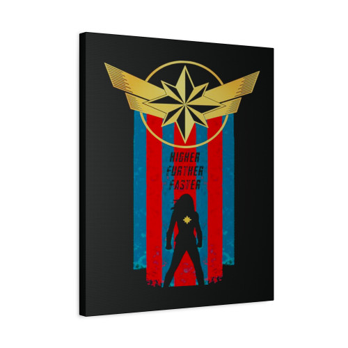 A Real Hero Captain Marvel Higher Further Faster Canvas Print Poster