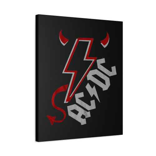 Acdc Horns And Lightning Bolt Canvas Print Poster