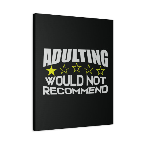 Adulting Would Not Recommend 8 Canvas Print Poster