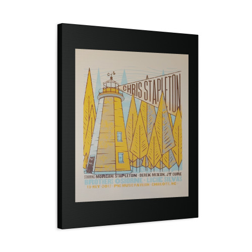 2017 Chris Stapleton Charlotte Silkscreen Concert Poster Canvas Print Poster