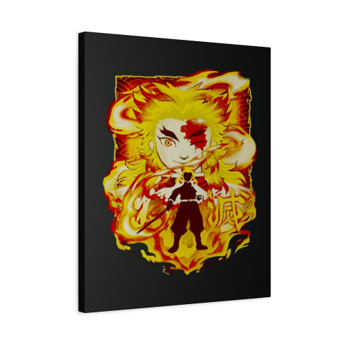 Attack Of The Flame Demon Slayer Canvas Print Poster