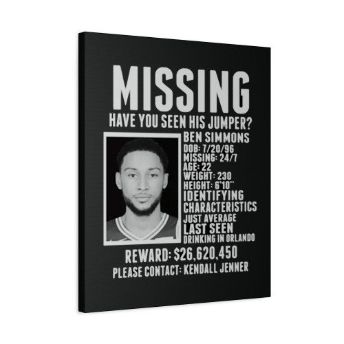 Ben Simmons Missing Have You Seen His Jumper Brooklyn Basketball  Canvas Print Poster