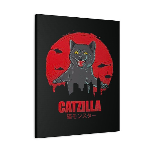 Catzilla Attacks Canvas Print Poster