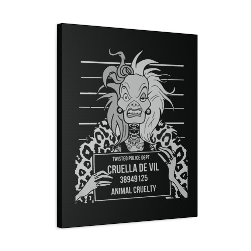 Cruella De Vil Police Mugshot Canvas Print Poster