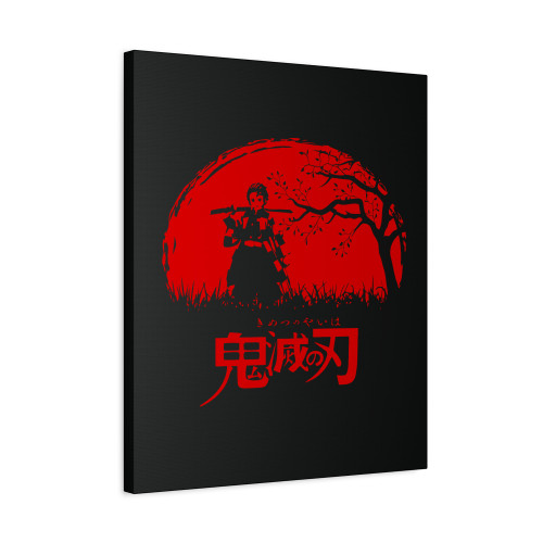 Demon Slayer Tanjiro Silhouette Canvas Print Poster