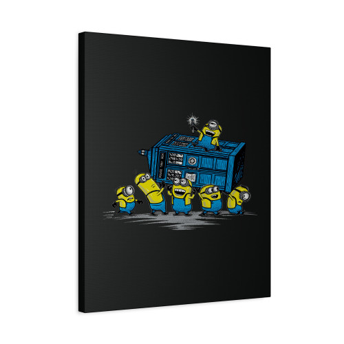 Despicable Me Minion Dr Who Tardis Public Call Phone Box Canvas Print Poster