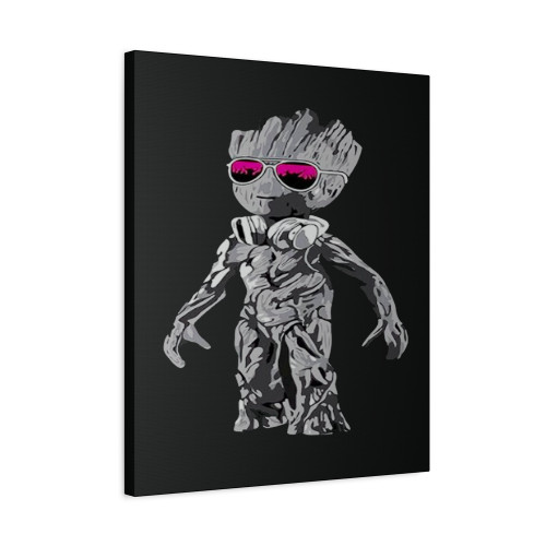 Dj Baby Groot Standing Party Disco Yoda Top Canvas Print Poster