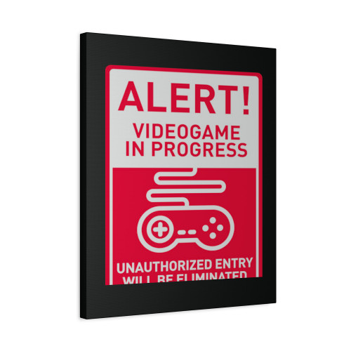 Alert Videogames In Progress Canvas Print Poster