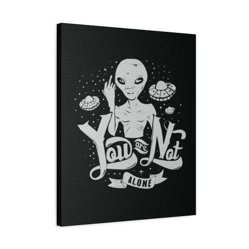 Alien Middle Finger Black Funny Ufo Canvas Print Poster