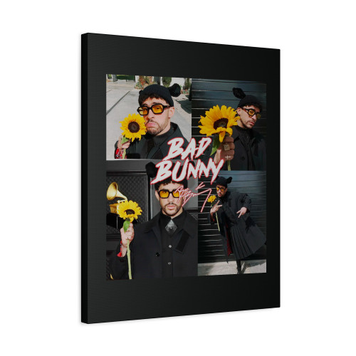 Bad Bunny Sunflower Reggaeton Conejo Malo Canvas Print Poster