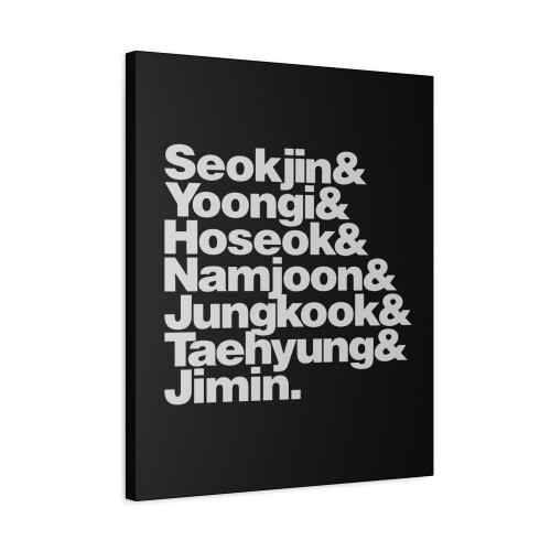 Bangtan Boys Seokjin Yoongi Hoseok Jungkook Taehyung Jimin Canvas Print Poster