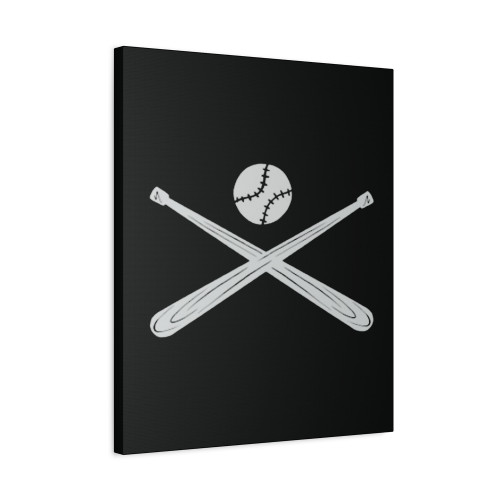 Baseball Crossbones Canvas Print Poster