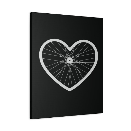 Bicycle Rim In Heart Shape Canvas Print Poster