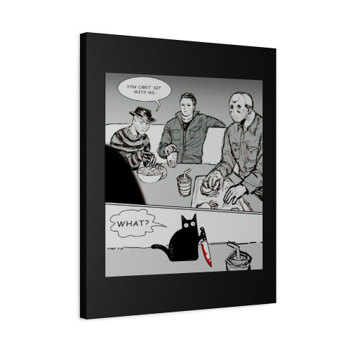 Cat Murder You Can't Sit With Us Vintage Canvas Print Poster