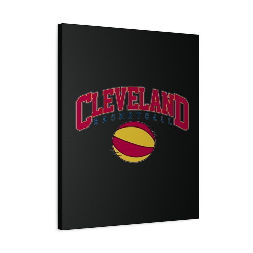 Cleveland Basketball Typography Design Vintage Canvas Print Poster