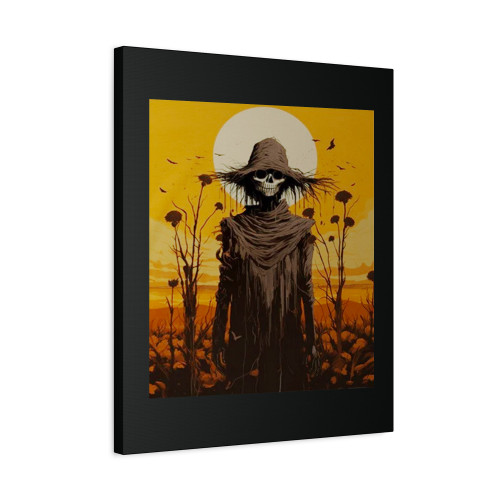 Creepy Halloween Scarecrow Canvas Print Poster