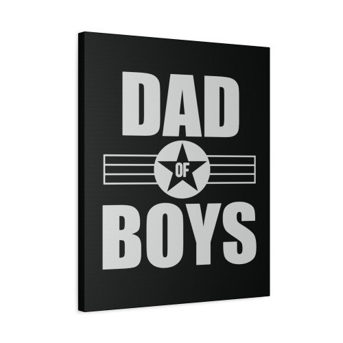 Dad Of Boys Star Canvas Print Poster