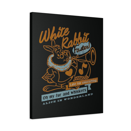 Disney Alice In Wonderland White Rabbit Outlined Canvas Print Poster