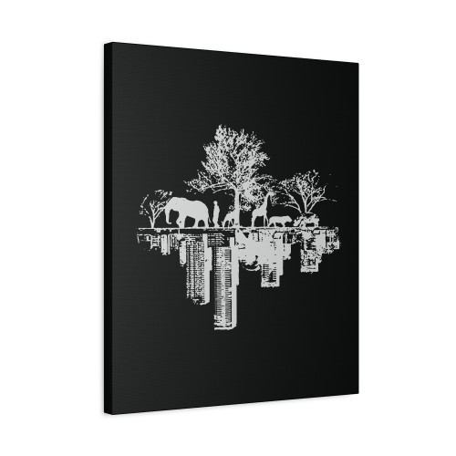 Animal Downtown Funny Canvas Print Poster