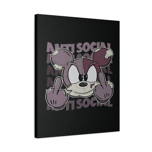 Anti Social Mickey Canvas Print Poster