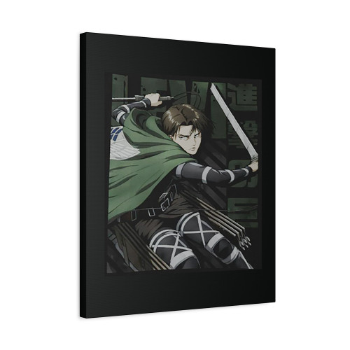 Attack On Titan Levi Ackerman Logo Art Canvas Print Poster